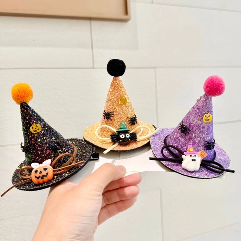 Cerchietto con Fiocco in Rete di Halloween Fantasma Zucca Cappello di Paillettes Forcine Accessori Festa Donna Bambini Gioielli