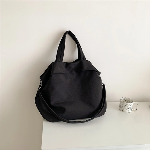 Grand Sac Fourre-Tout en Nylon pour Femmes Minimaliste Léger Sac à Épaule Casual Polyvalent Sac à Main de Bureau Quotidien