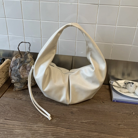 Sac à Bandoulière Hobo Plissé pour Femmes Grande Capacité en Cuir PU Sac Ravioli Sac sous le Bras Tendance Décontracté