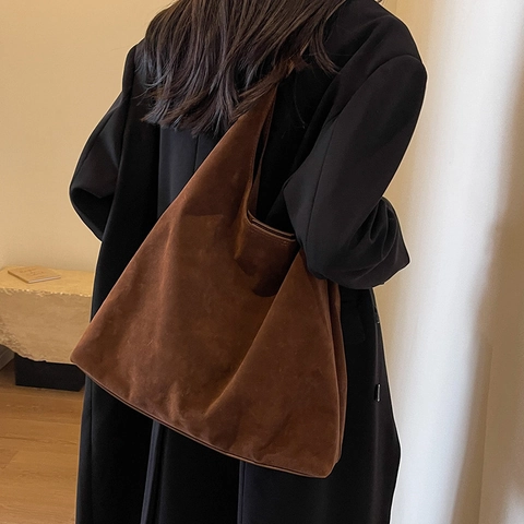 Retro Matte PU Large Capacity Tote Bag For Women Solid Color Casual Hobo Shoulder Bag Everyday Commuting Fashion Handbag