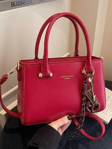 Sac Bandoulière Carré en Cuir PU Vintage pour Femmes Sac à Main Décontracté avec Bandoulière Réglable Sac Fourre-tout Surpiqué