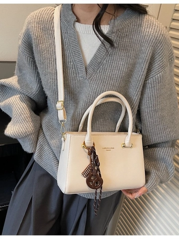 Sac Bandoulière Carré en Cuir PU Vintage pour Femmes Sac à Main Décontracté avec Bandoulière Réglable Sac Fourre-tout Surpiqué