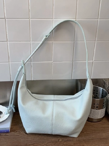 Bolso Hobo de Media Luna de Cuero Sintético Retro para Mujer Bolso de Hombro de Axila Minimalista Con Cremallera Diario