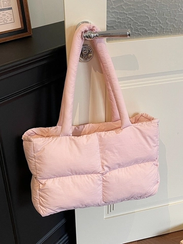 Borsa Tote Puffer Trapuntata Moda Grande Capacità Borsa a Tracolla Imbottita Leggera Borsa a Mano Tote Minimalista Morbida Versatile