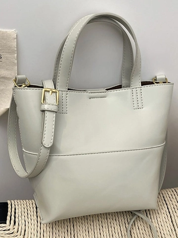 Borsa Tote da Donna in Pelle PU Moda Piccola Borsa a Mano Con Tracolla Regolabile Rimovibile Minimalista Borsa a Tracolla