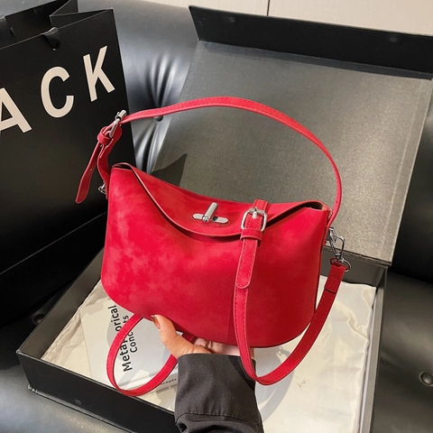 Minimalistische Damen Kunstleder Schultertaschen Set Lindy Stil Matte Wildleder Textur Bankett Handtasche Mit Beutel Alltagsbeutel