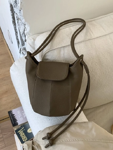Bolso de Cubo Minimalista de Cuero Sintético con Grano de Lichi para Mujer Retro Sofisticado Bolso de Hombro Bandolera con Diseño Costura