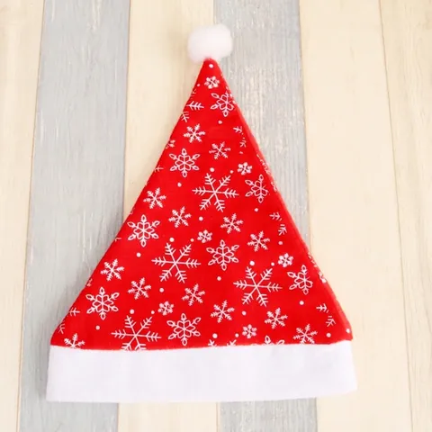 Luxus Goldener Samt Weihnachtsmütze Mit Gold Silber Schneeflocken Mustern Weiche Plüsch Weihnachtsmann Mütze Für Party Deko