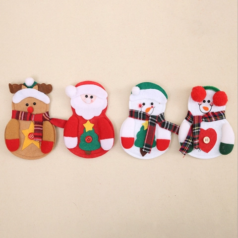 Weihnachts Besteckhalter Weihnachtsmann Schneemann Elch Design Stoff Bestecktasche Für Tischdekoration Party Zubehör