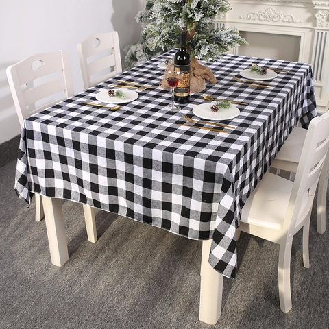 Weihnachten Buffalo Karo Tischdecke Rechteckig Rot Schwarz Schwarz Weiß Kariert Tischdecke Feiertag Home Dining Party Deko