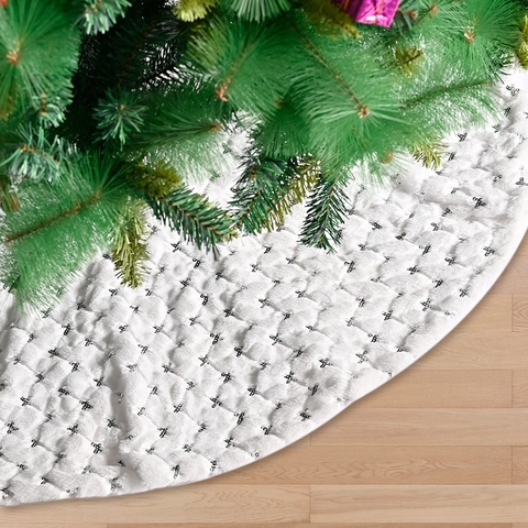 Weihnachtsbaumdecke Aus Kunstfell Mit Glänzenden Pailletten Plüsch Weiß Weihnachtsbaum Matte Für Feiertag Haus Party Dekoration