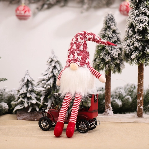 Gnomo de Navidad Luminoso Muñeco de Peluche Con Luz LED Reno Copo de Nieve Gorro de Punto Rodolfo Sin Rostro Decoración Hogar