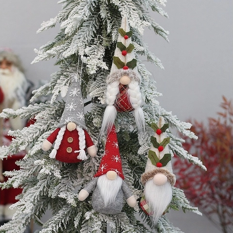 Ciondolo Gnomo per Albero di Natale Bambola senza Volto Ornamenti da Appendere Tessuto Nordico Peluche Gonk per Festa di Natale Decorazione Casa