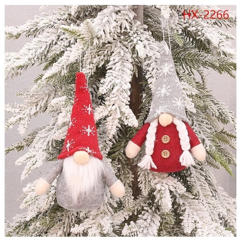 Ciondolo Gnomo per Albero di Natale Bambola senza Volto Ornamenti da Appendere Tessuto Nordico Peluche Gonk per Festa di Natale Decorazione Casa