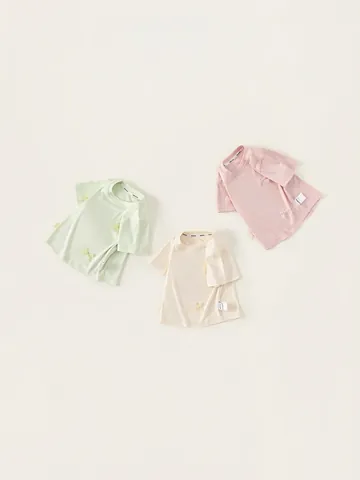 Girls Summer Viscose Short Sleeve T-Shirt With 3D Bowknots Sweet Crew Neck Casual Breathable Top For Kids Children
