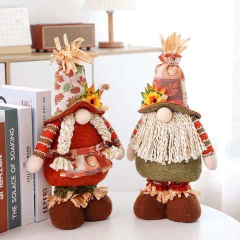 Gnomo Festa Del Raccolto Bambola Con Girasole Foglia Di Acero Arredo Autunno Gnomo Telescopico Per Ornamento Da Tavolo
