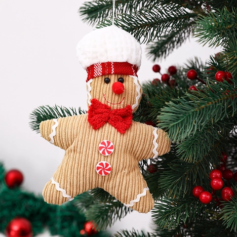 Lebkuchenmann Weihnachtsbaum Hängende Verzierung Plüsch Stoff Sternform Männliche Weibliche Puppe Für Festliche Party Dekoration