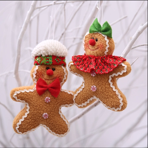 Ornamenti di Peluche dell'Omino di Pan di Zenzero per l'Albero di Natale Decorazione per Vetrine Stagionali Bambole Appese per le Feste