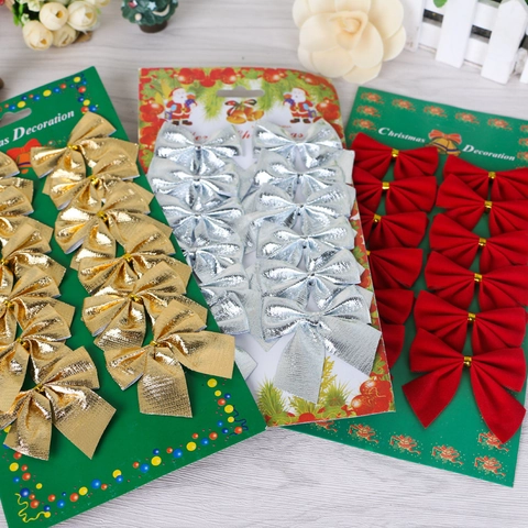 Festliche Weihnachtsbaum Schleifen Ornamente Gold Silber Rot Schleife Für Weihnachten Party Urlaub Haus Dekor Geschenkverpackung