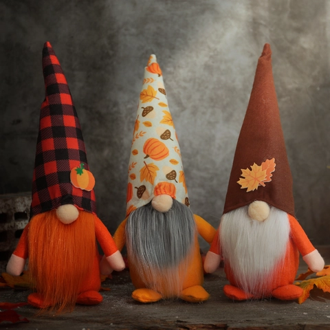 Gnomo Peluche Autunnale Senza Volto Bambola Rudolph Zucca Foglia di Acero Ornamento Ringraziamento Halloween Casa Decorazione Regalo