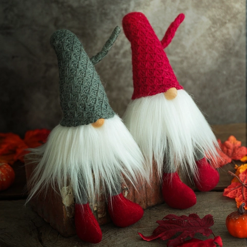 Adornos de Navidad Muñeco de Peluche de Punto Gnomos de Rudolph de Piernas Largas sin Rostro para Decoración de Fiesta en Casa