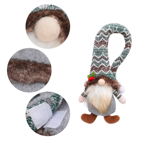 Skandinavische Weihnachten Gnom Vorhangschließe Plüsch Strick Tomte Gesichtslos Puppe Haus Fenster Xmas Party Festlich Deko