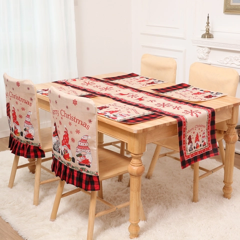 Runner da Tavola Natalizio con Stampa Quadretti Buffalo Decorazione Sala da Pranzo Tessuto Coprisedia Tovaglietta per Natale Casa