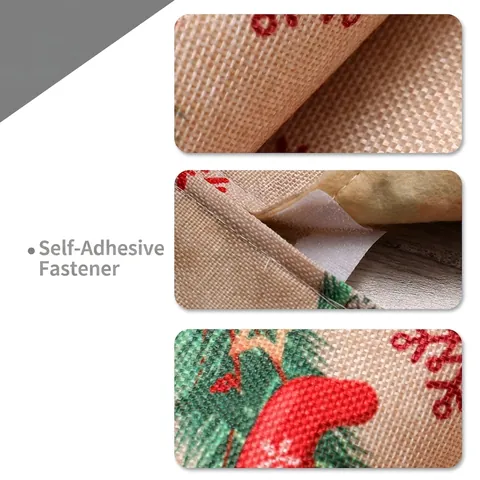 Jupe de Sapin de Noël en Toile de Jute Bordure Carreaux Buffalo Design Gnomes Décoration de Base de Sapin pour Maison