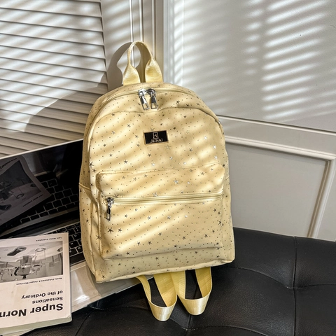 Fashion Star Print Backpack Nylon Large Capacity School Bag For Middle High School Students Casual Campus Travel Rucksack