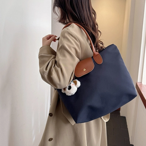 Große Kapazität Oxford Gewebe Einkaufstasche Leicht Vielseitig Pendler Schultertasche Für Damen Vintage Stil Achselhandtasche