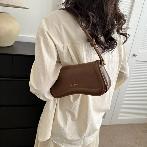Borsa da Donna in Pelle PU Sottobraccio Minimalista Baguette per Pendolarismo Quotidiano Borsa a Spalla Versatile Street Style