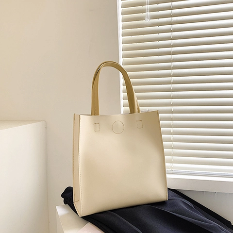 Women Minimalist PU Leather Tote Bag Solid Color Fashion Handbag Large Capacity Shoulder Bag Daily Commute Top Handle Bag