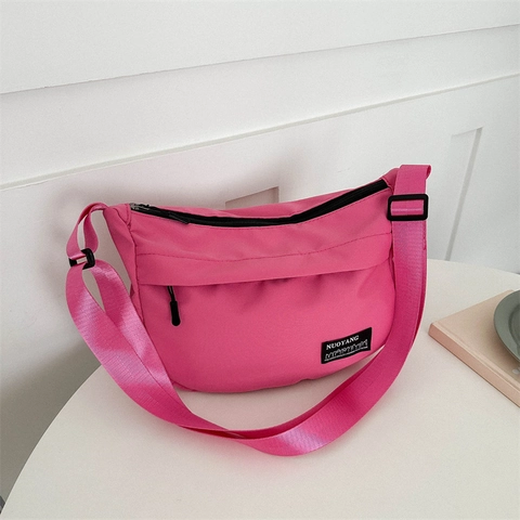 Bolso de Hombro de Tela Oxford de Gran Capacidad para Mujer Bolso Tote Messenger Casual de Color Sólido Correa Ajustable Moda Diaria
