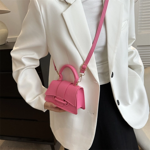 Mini Sac à Épaule Femmes Cuir PU Sac à Main Petit Sac Carré Design Sablier Élégant Accessoire de Mode pour Trajet Quotidien