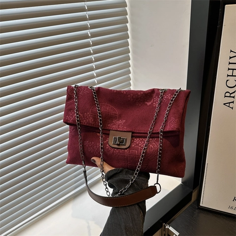 Borsa a Spalla Vintage in Pelle PU con Stampa Floreale per Donna Catena di Nicchia Piccola Borsa Quadrata a Tracolla Estetica Pendolare Estate