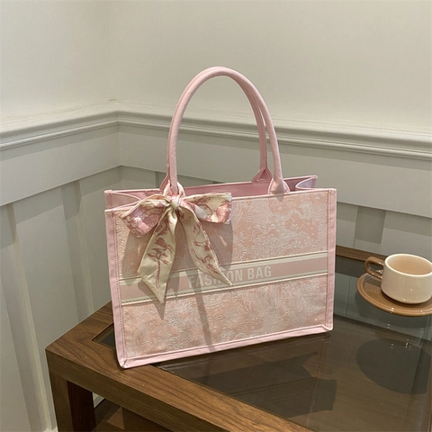 Bolso de Mano de Cuero PU Vintage de Gran Capacidad para Mujer Fashion Bag Estampado Letras Bolso de Hombro con Bufanda Elegante