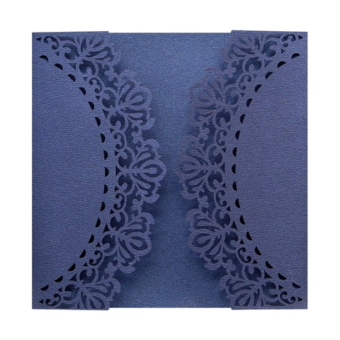 Laser Cut Wedding Invitation Pockets Pearlescent Paper Hollow Floral Lace Invitation Covers For Wedding Party Invitations