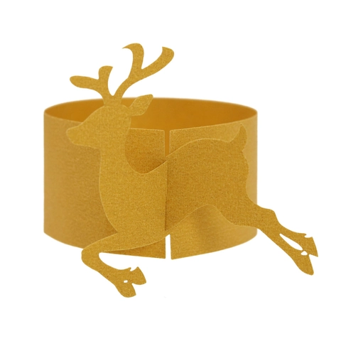 Christmas Reindeer Paper Napkin Rings Laser Cut Elk Napkin Buckle For Holiday Table Decoration Wedding Banquet Party Decor
