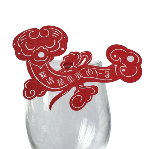 Hohl Aus Ruyi Muster Papier Weinglas Karten Platzkarten Für Hochzeit Bankett Chinesischen Stil Tischdekoration Für Gäste