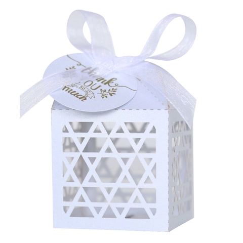 Scatole Regalo Stella di David Intagliate al Laser Con Nastro Scatole per Caramelle in Carta per Hanukkah Matrimonio Ebraico Festa