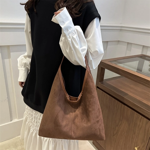 Bolso Tote de Lona con Textura Mate de Gran Capacidad para Mujer Bolso de Hombro Hobo Retro con Hebilla Magnética Bolso de Moda
