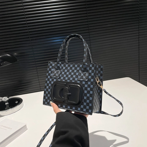 Vintage Monogram Small Square Bag For Women Fashion G Letter Print Handbag With Adjustable Strap Crossbody Tote Bag