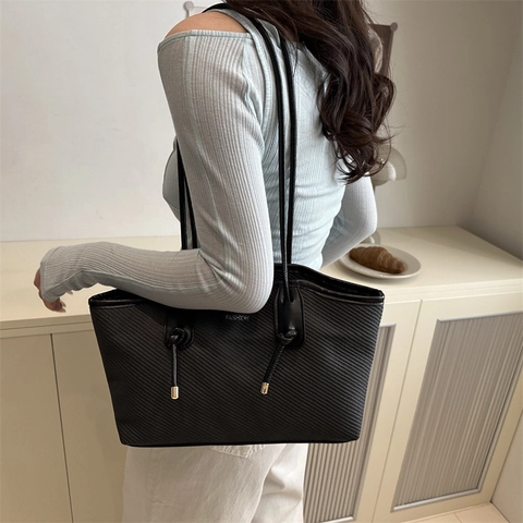 Damen Koreanisch Lässig Gewebte Tote Bag 2025 Neu Vintage Große Kapazität Umhängetasche Mit Mode Buchstabendruck Mode Handtasche