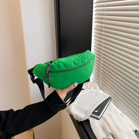 Damen Nylon Brusttasche Mit Großer Kapazität Sportliche Wasserdichte Umhängetasche Mit Verstellbarem Gurt Lässige Schultertasche