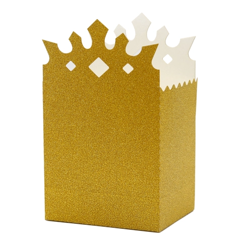 Elegant Crown Golden Glitter Hollow Favor Boxes For Wedding Birthday Party Decorations Golden Cardboard Candy Boxes Assorted Styles