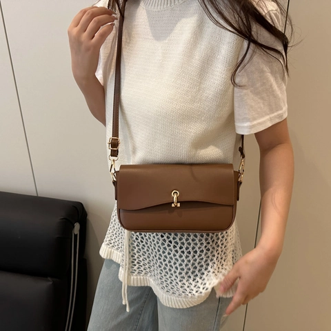 Bolso de Hombro de Piel PU para Mujer Urbano Simple Bolso Cruzado Cuadrado Pequeño Color Sólido Bolso de Mano para Conmutar con Cierre
