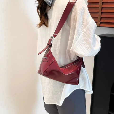Borsa Sottoascella Donna in Pelle PU Minimalista Tinta Unita Borsa a Tracolla Grande Capacità Borsa da Pendolare Estiva