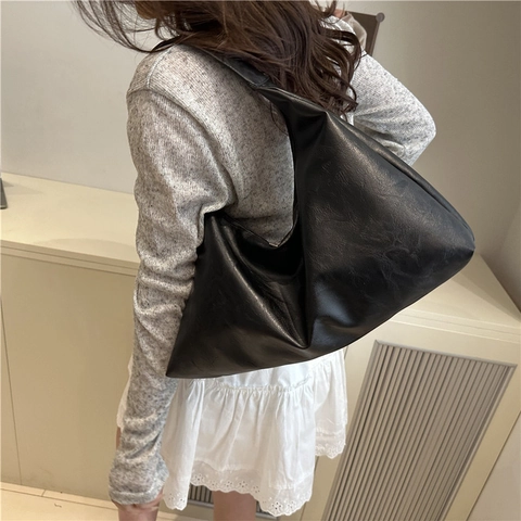 Damen Große Kapazität PU Leder Hobo Tasche Minimalistisch Unterarm Tote Stilvolle Schultertasche Für Pendeln Alltag Mode Accessoire