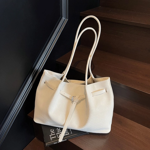 Damen Geflochtene Tragetasche PU-Leder Große Kapazität Schulterhandtasche Lässig Pendler Mode Geflochtenes Muster Einkaufstasche