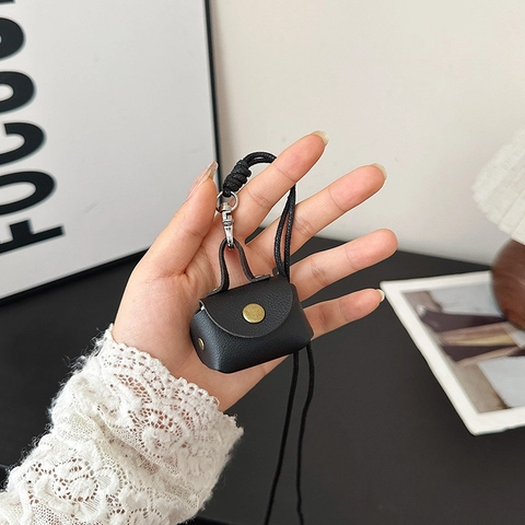 Mini PU Leder Münzbörse Halskettentasche Für Damen Dopamin Farbe Kleine Kopfhörer Aufbewahrungstasche Mit Gurt Mode Geldbörse